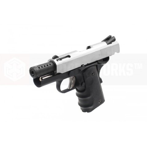AW COLT 1911 COMPACT Silver Slide Full Metal Airsoft GBB Tabanca NE1003