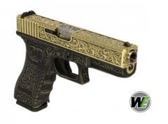 WE G17 Glock 17 ETCHED IVORY Bronze SE Gravürlü Glock Airsoft Tabanca