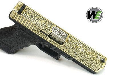 WE G17 Glock 17 ETCHED IVORY Bronze SE Gravürlü Glock Airsoft Tabanca