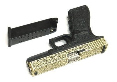 WE G17 Glock 17 ETCHED IVORY Bronze SE Gravürlü Glock Airsoft Tabanca