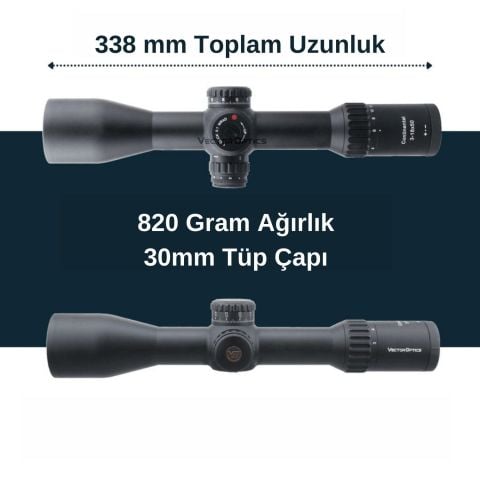 Vector Optics 34mm Continental 3-18x50FFP Tüfek Dürbünü SCFF-28