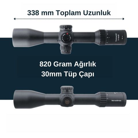 Vector Optics 34mm Continental 3-18x50FFP Tüfek Dürbünü SCFF-28