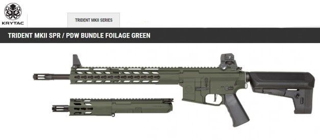 KRYTAC TRIDENT MK2 SPR+PDW GREEN ÖZEL SET