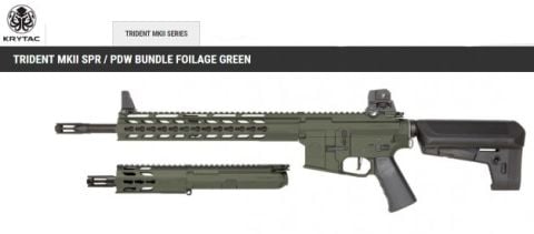 KRYTAC TRIDENT MK2 SPR+PDW GREEN ÖZEL SET