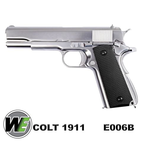 Airsoft Tabanca WE Colt 1911 Krom WE-E006B – TACAirsoft Tabanca WE 1911 Mat Chrome GEN2 WE-E006B-MEU