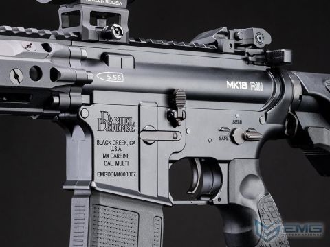 EMG HELIOS Daniel Defense Lisanslı MK18 RIII SIYAH Airsoft AEG Tüfeği, CYMA Platinum QBS
