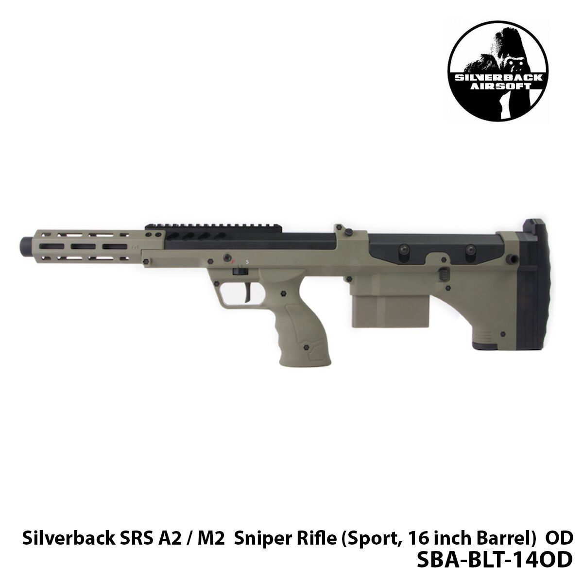 Airsoft Tüfek Sniper SILVERBACK Silverback SRS A2 / M2 16''-HAKİ-SBA-BLT-14OD