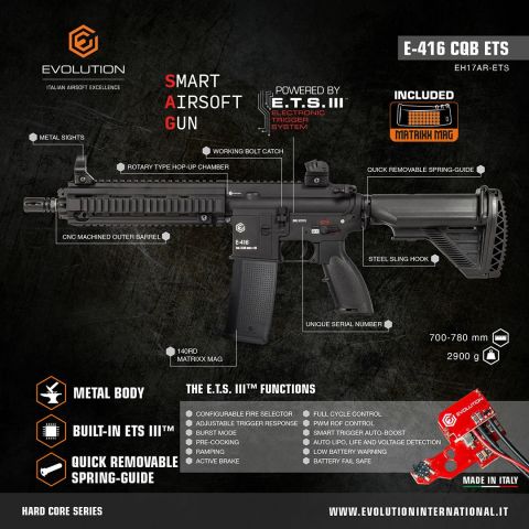 Airsoft Tüfek Evolution E-416 CQB ETS *EH17AR-ETS*