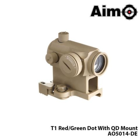 Red/Green-Dot T1With QD Mount-TAN AIM-O AO5014-DE