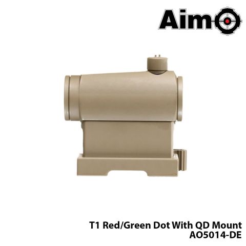Red/Green-Dot T1With QD Mount-TAN AIM-O AO5014-DE