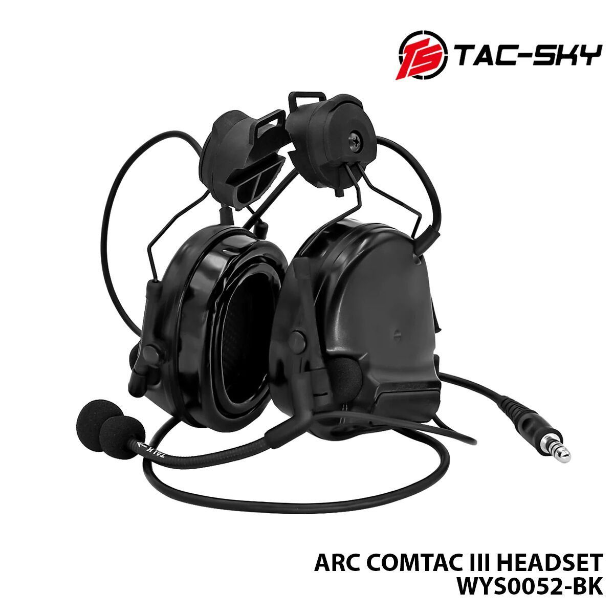 Telsiz Kulaklığı-Kask Tipi-SİYAH TAC-SKY ARC COMTAC III WYS0052-BK