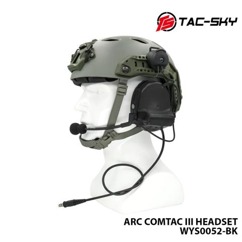 Telsiz Kulaklığı-Kask Tipi-SİYAH TAC-SKY ARC COMTAC III WYS0052-BK