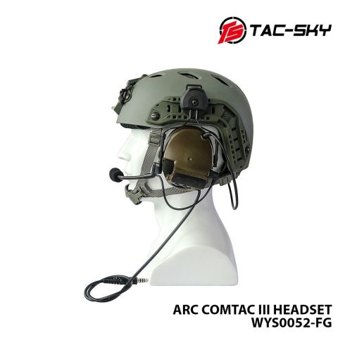 Telsiz Kulaklığı-Kask Tipi-HAKİ-TAC-SKY ARC COMTAC III WYS0052-FG
