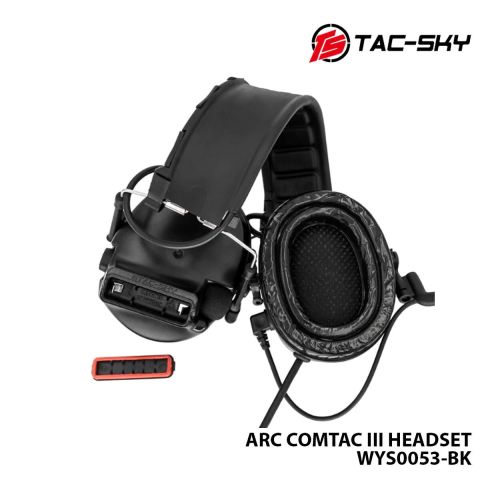 Telsiz Kulaklığı-Kask Tipi-SİYAH-TAC-SKY ARC COMTAC III WYS0053-BK
