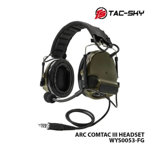 Telsiz Kulaklığı-Kask Tipi-HAKİ-TAC-SKY ARC COMTAC III WYS0053-FG