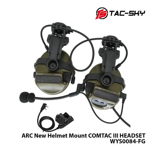 Telsiz Kulaklığı-Kask Tipi-HAKİ RAC-Model WYS0084-FG