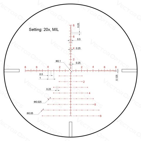 Vector Continental x8 3-24x56 SFP ZERO STOP Tactical Scope ED SCOL-T50