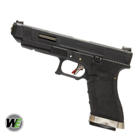 WE G34 T5 Siyah Sürgü/Gümüş Namlu/Siyah Gövde GBB Airsoft Tabanca
