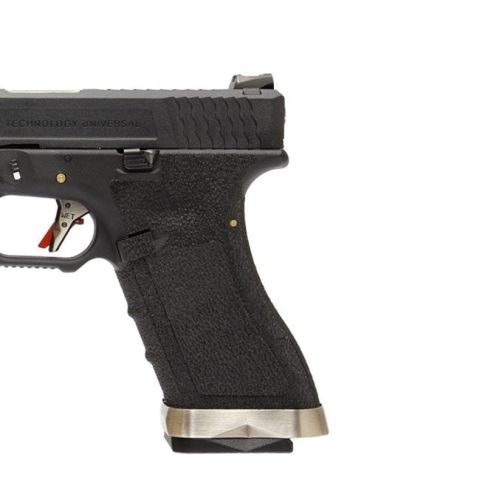 WE G34 T5 Siyah Sürgü/Gümüş Namlu/Siyah Gövde GBB Airsoft Tabanca