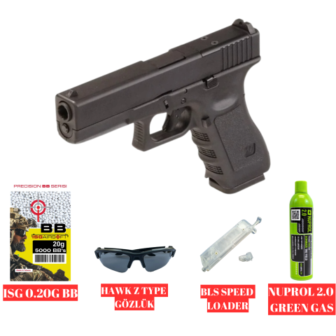 WE GLOCK G17 GEN3 MOS RMR REDDOT AYAKLI GBB AIRSOFT TABANCA SETİ