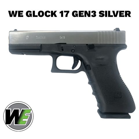 Airsoft Tabanca WE Glock 17 Siyah/Gümüş Gen3 WE-G001A-SV G17-A-Silver-GEN3