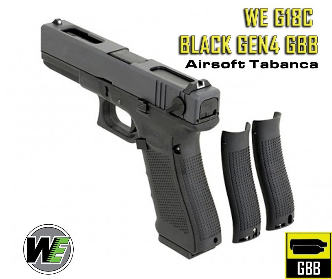 WE GLOCK G18C Gen4 Black Airsoft Tabanca