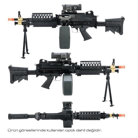FN Lisanslı M249 Airsoft Makinalı MK46 / Siyah / AEG