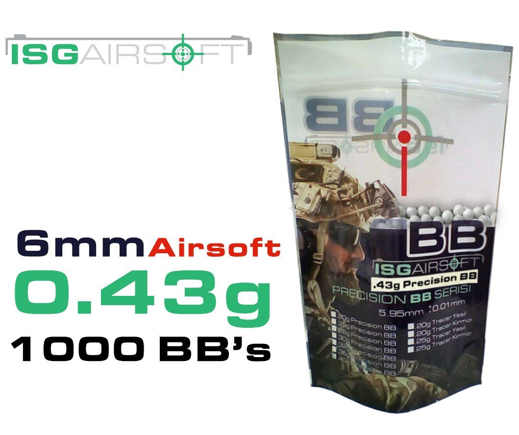 ISGairsoft  BB 0.43g Airsoft BB 1000adet