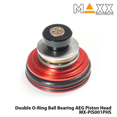 MAXX MODEL CNC Aluminum Double O-Ring Ball Bearing AEG Piston Head MX-PIS001PHS