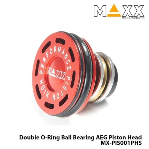 MAXX MODEL CNC Aluminum Double O-Ring Ball Bearing AEG Piston Head MX-PIS001PHS