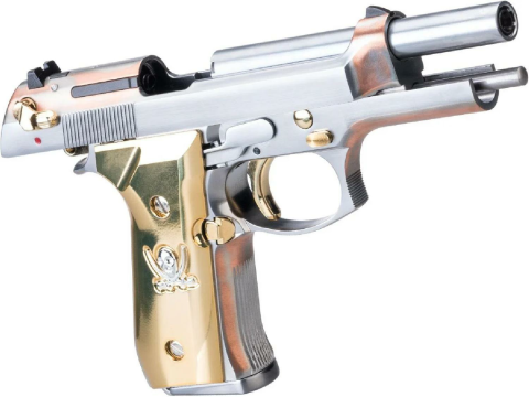 WE M92F ''Calico Jack'' Full Metal GBB Airsoft Tabanca Silver Gold