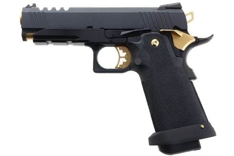 AW HX2711 4.3 Hi-Capa SLIDECUT COMPACT GBB Airsoft Tabanca ( Black/Gold )