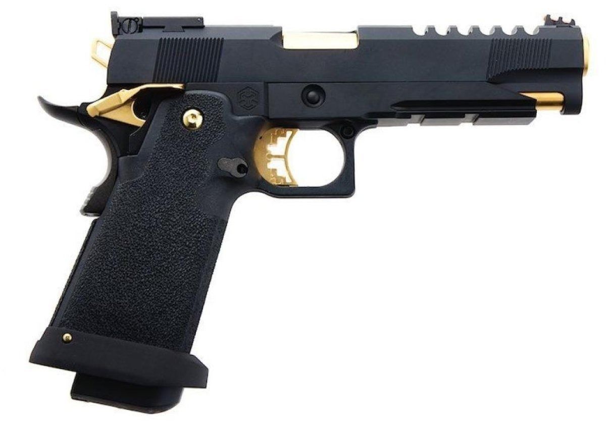 AW HX2701 5.1 Hi-Capa SLIDECUT GBB Airsoft Tabanca ( Black/Gold )