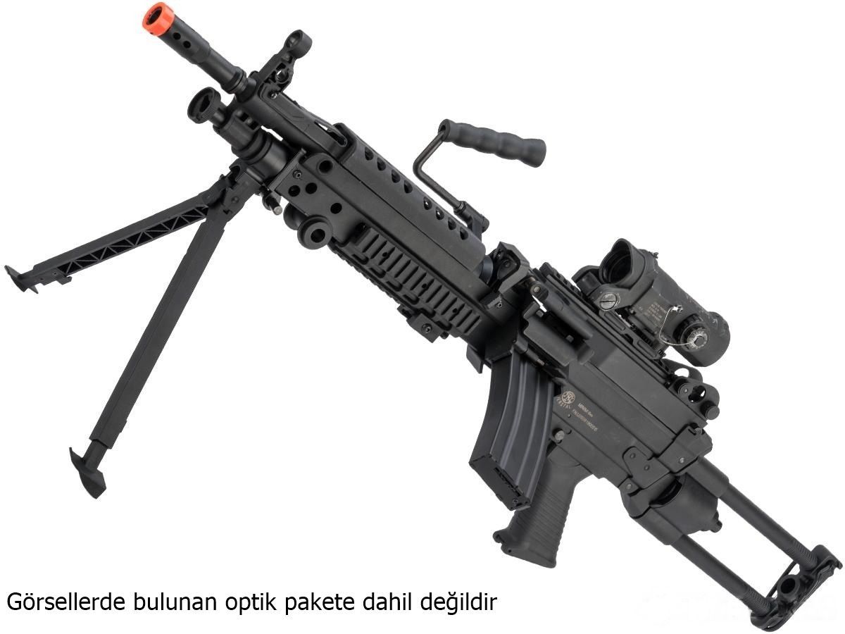 Cybergun A&K FN Licensed M249 MINIMI ''Featherweight'' Airsoft LMG Makineli Tüfek Siyah