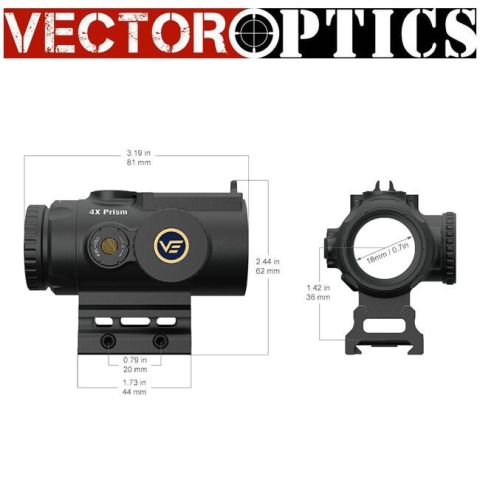 Vector Optics SCPS-M04 Paragon 4x24 Micro Prism Tüfek Dürbünü