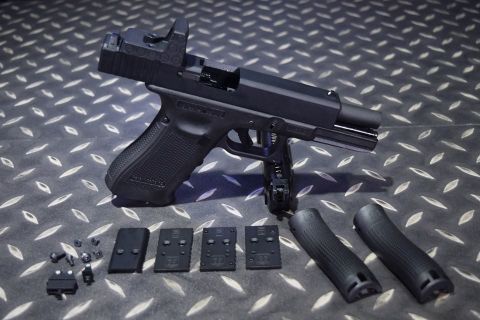 WE Airsoft G17B-GEN4 MOS Yarı Metal RED-DOT ve Yedek Kabza Sırtlı GBB Airsoft Tabanca