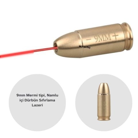 VECTOR OPTICS 9mm Kartuş tipi Kolimatör Dürbün Sıfırlama Lazeri SCBCR-11