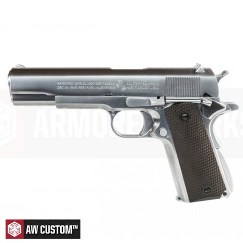 AW CUSTOMS COLT LISANSLI 1911A1 GBB AIRSOFT TABANCA - GÜMÜŞ RENK