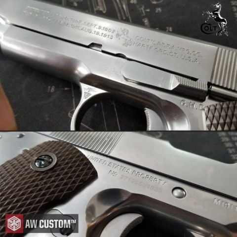 AW CUSTOMS COLT LISANSLI 1911A1 GBB AIRSOFT TABANCA - GÜMÜŞ RENK