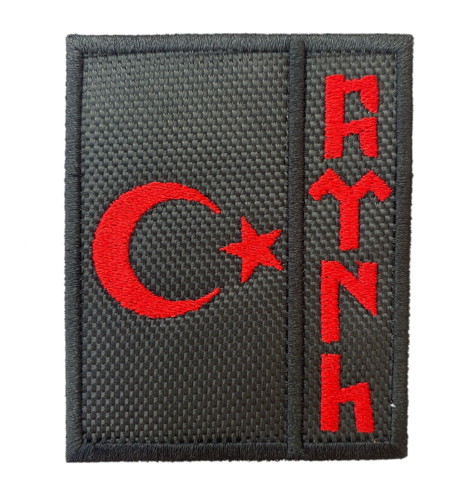 AY YILDIZ GOKTURKCE PATCH - KIRMIZI SİYAH