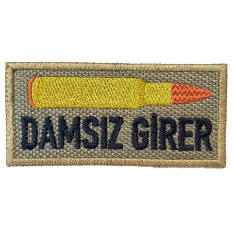 DAMSIZ GİRER KURŞUN KOMİK PATCH- KREM-SARI-SİYAH