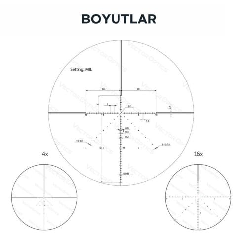 Vector Optics Veyron 4-16x44IR FFP Tüfek Dürbünü