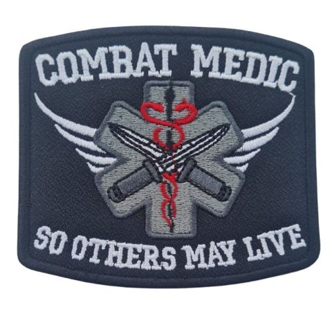 COMBAT MEDIC TACTICAL PATCH -SİYAH-KIRMIZI-BEYAZ-GRİ