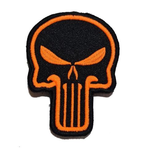 PUNISHER SKULL ORANGE PATCH - SİYAH- TURUNCU