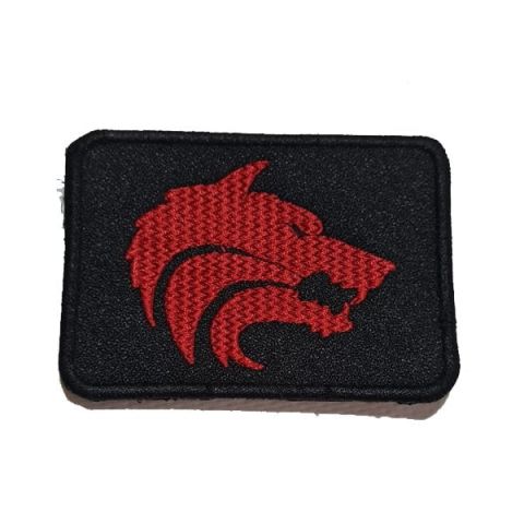 KIRMIZI KURT BAŞI PATCH - SİYAH-KIRMIZI
