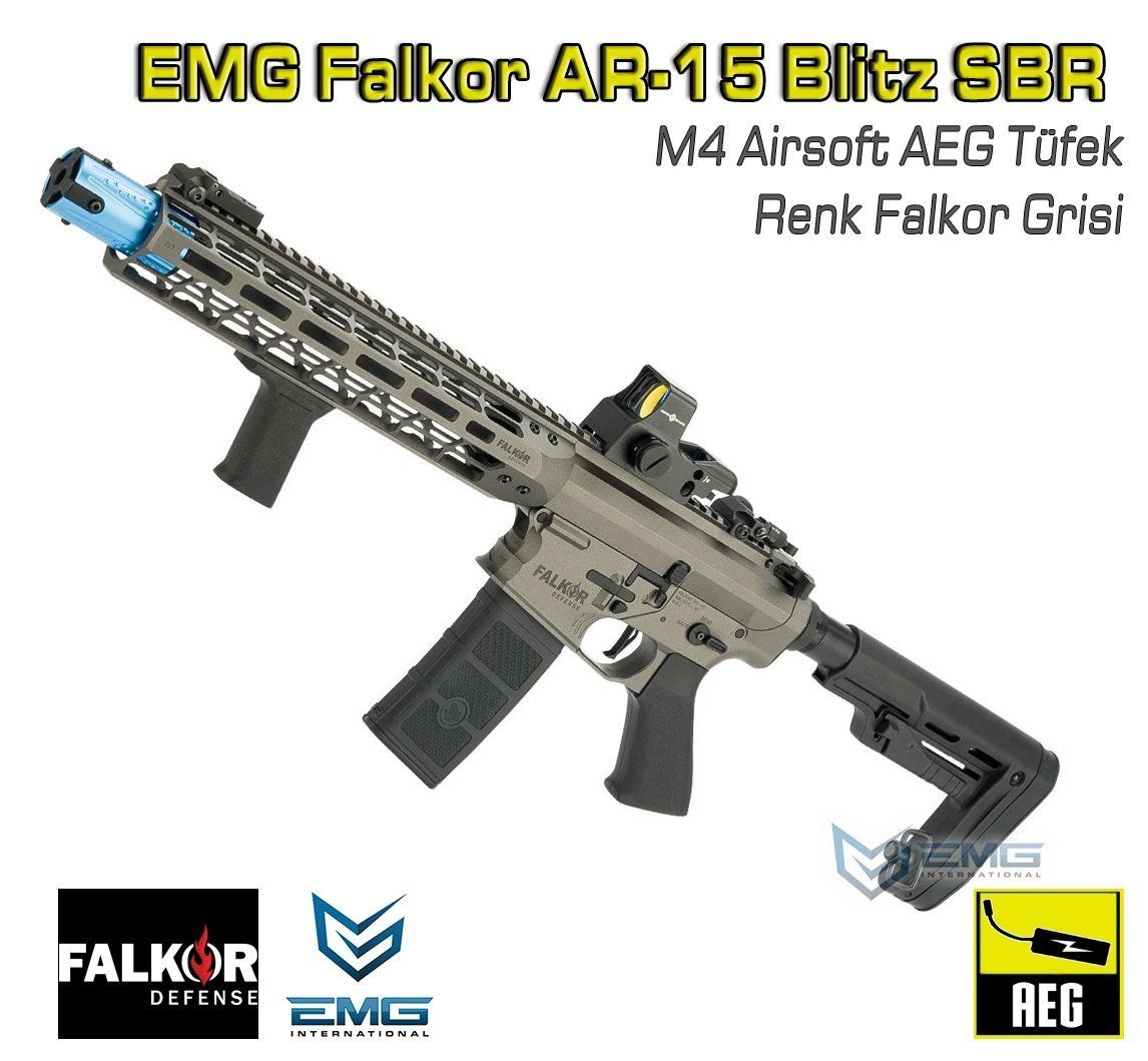 EMG Falkor AR-15 Blitz SBR Airsoft AEG Tüfek Falkor Grisi