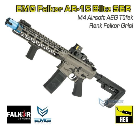 EMG Falkor AR-15 Blitz SBR Airsoft AEG Tüfek Falkor Grisi