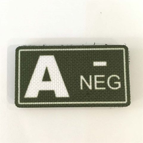 A (-) Negatif Kan Grubu Patch Arma - YEŞİL