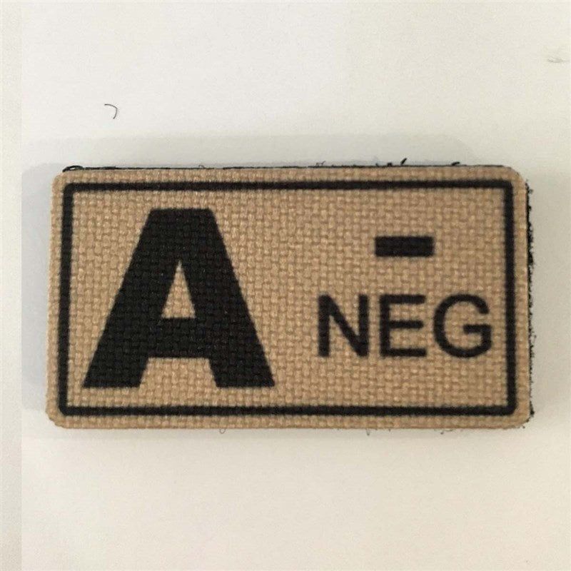 A (-) Negatif Kan Grubu Patch Arma - TAN (Çöl Rengi)
