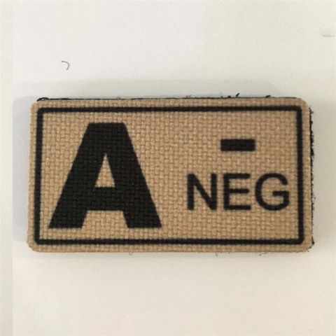 A (-) Negatif Kan Grubu Patch Arma - TAN (Çöl Rengi)